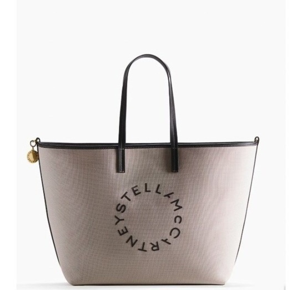 Stella McCartney x H&M Logo Canvas Large Tote Bag Beige